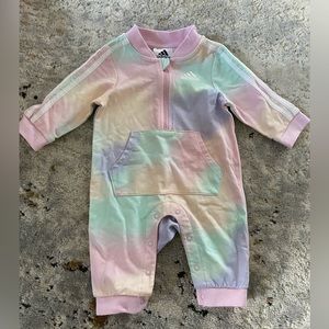 Adidas baby girls one piece romper, pink sz 3 months